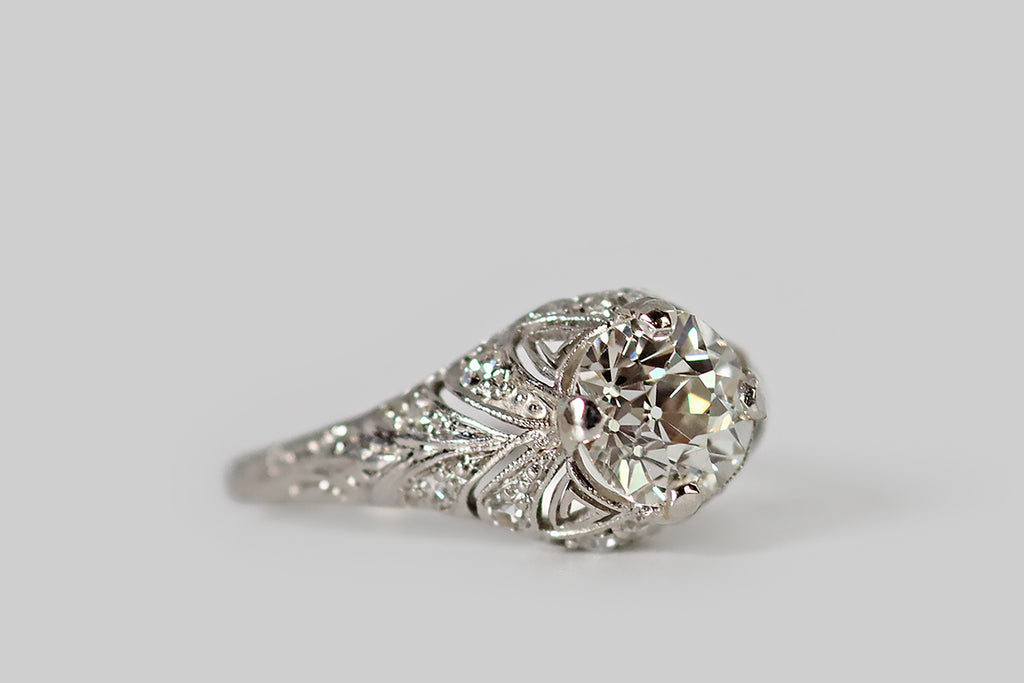 Early Art Deco 1.13 Carat OEC Diamond Ring
