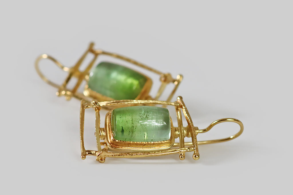 "Framed" Bi-Color Tourmaline Earrings