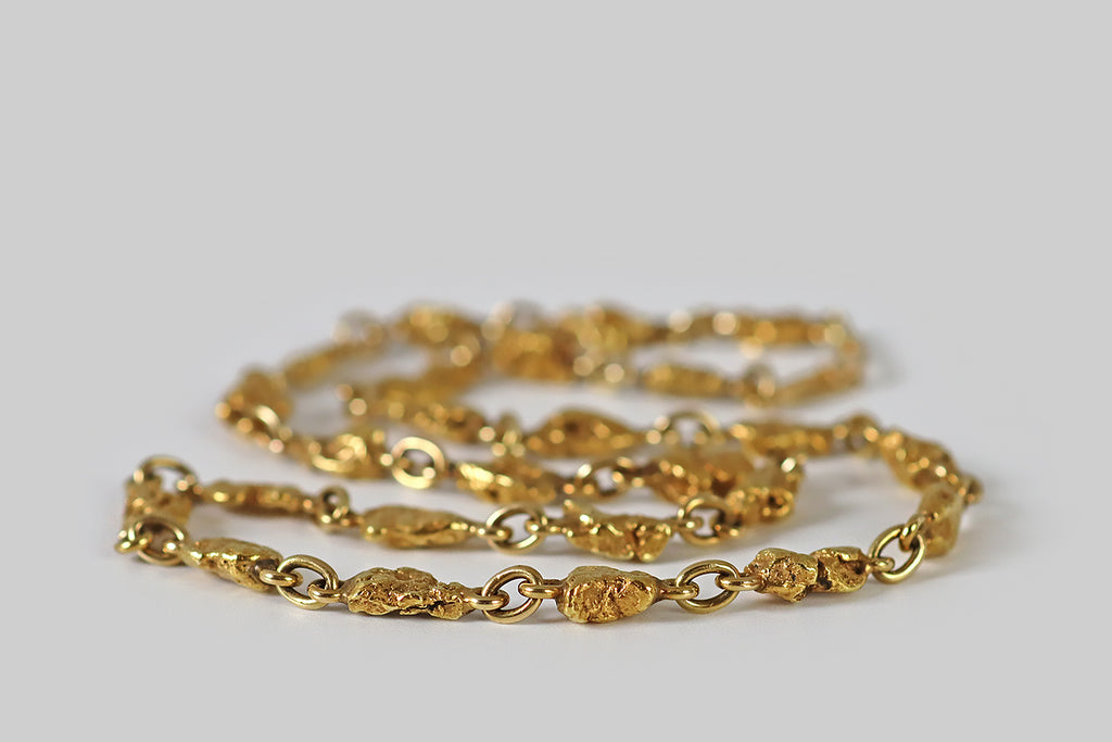 Victorian 16 Natural Gold Nugget Chain