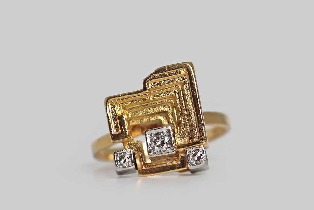 Björn Weckström Modernist Sun Temple Ring