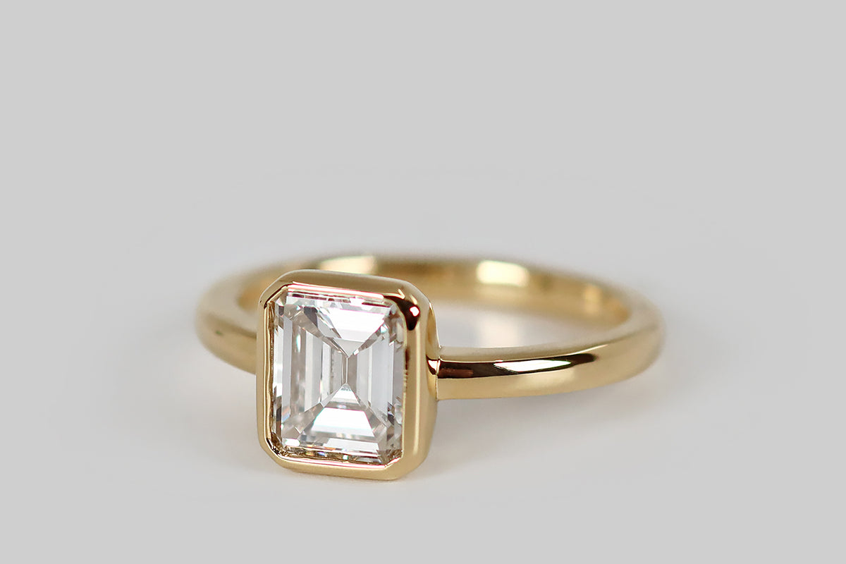 Carat Emerald Cut Diamond Solitaire Ring - Main Image