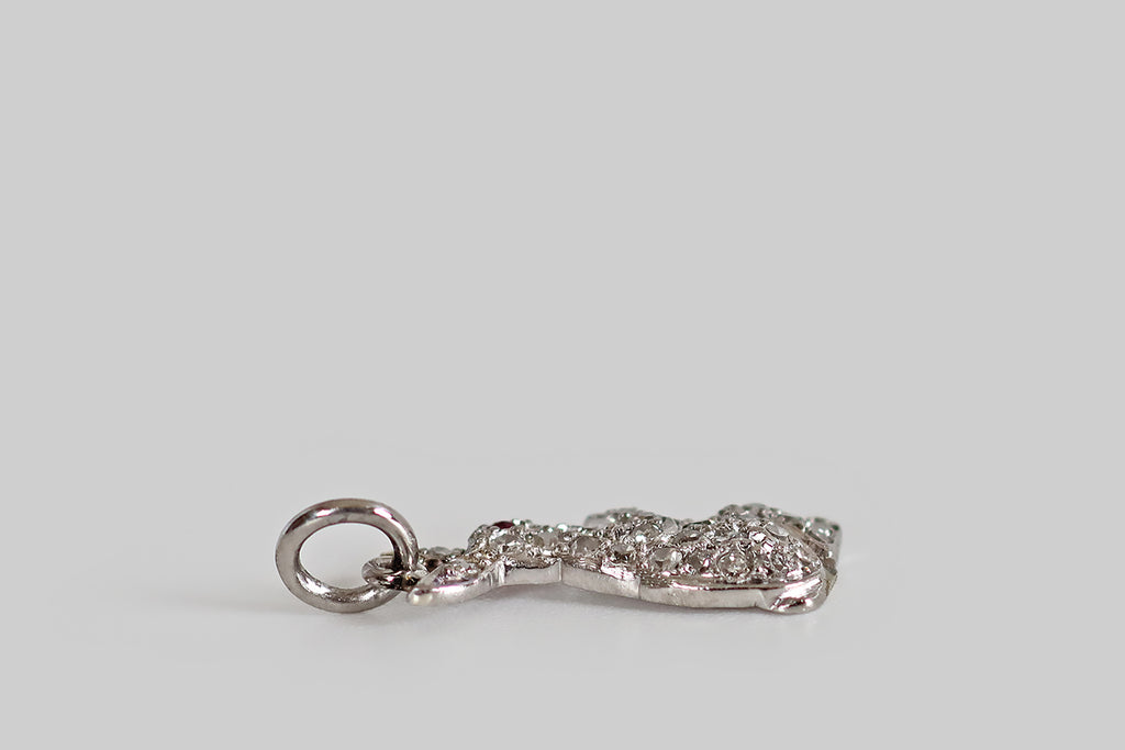 Art Deco Old Cut Diamond Encrusted Rabbit Charm
