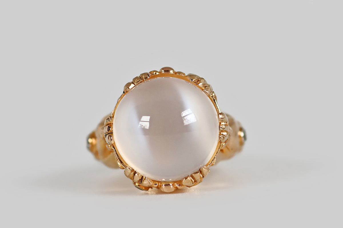 ★pandorum★ Half ring cat's eye PR-014 catseyemoonstoneblossomsring18