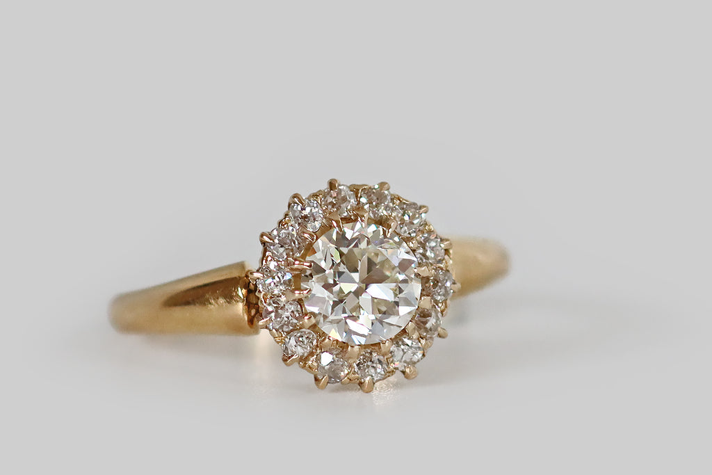 Victorian OEC Diamond Halo Ring
