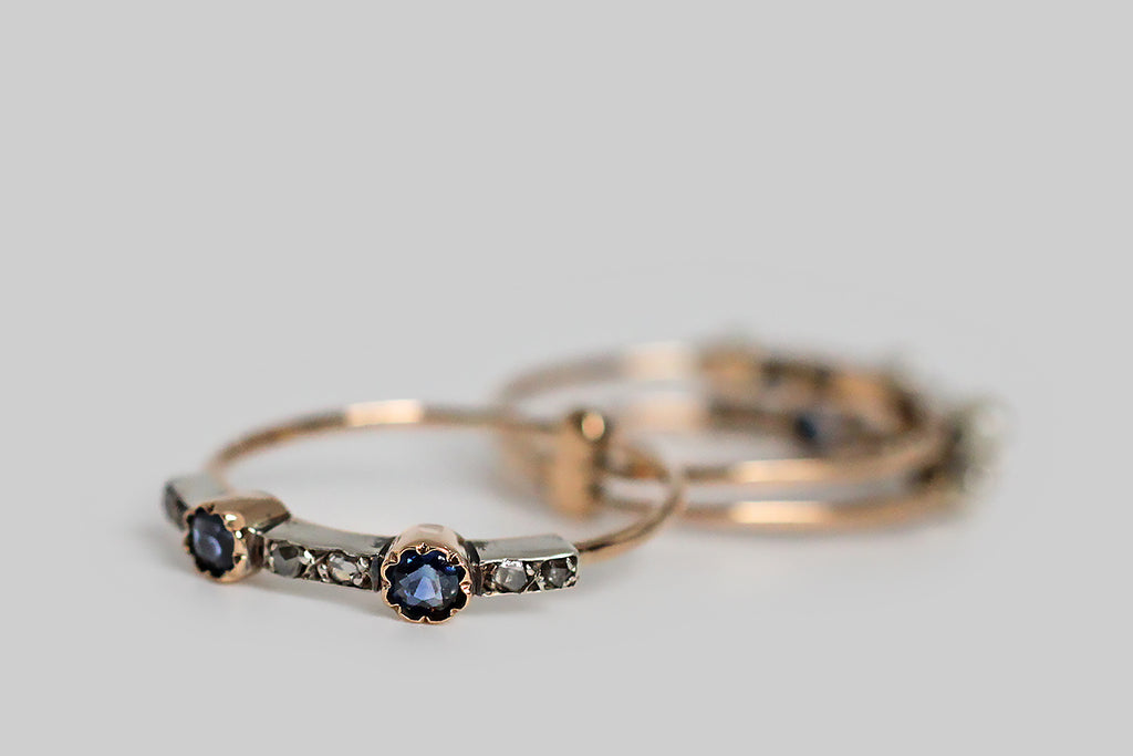 Victorian Sapphire Diamond & Pearl Harem Ring